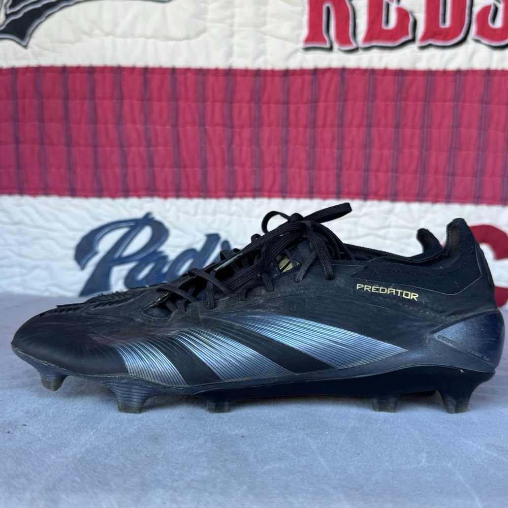 Size 10.5 - Adidas Soccer Cleats Predator Elite FG Black Metallic IF8865
